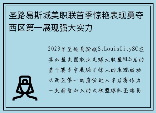 圣路易斯城美职联首季惊艳表现勇夺西区第一展现强大实力